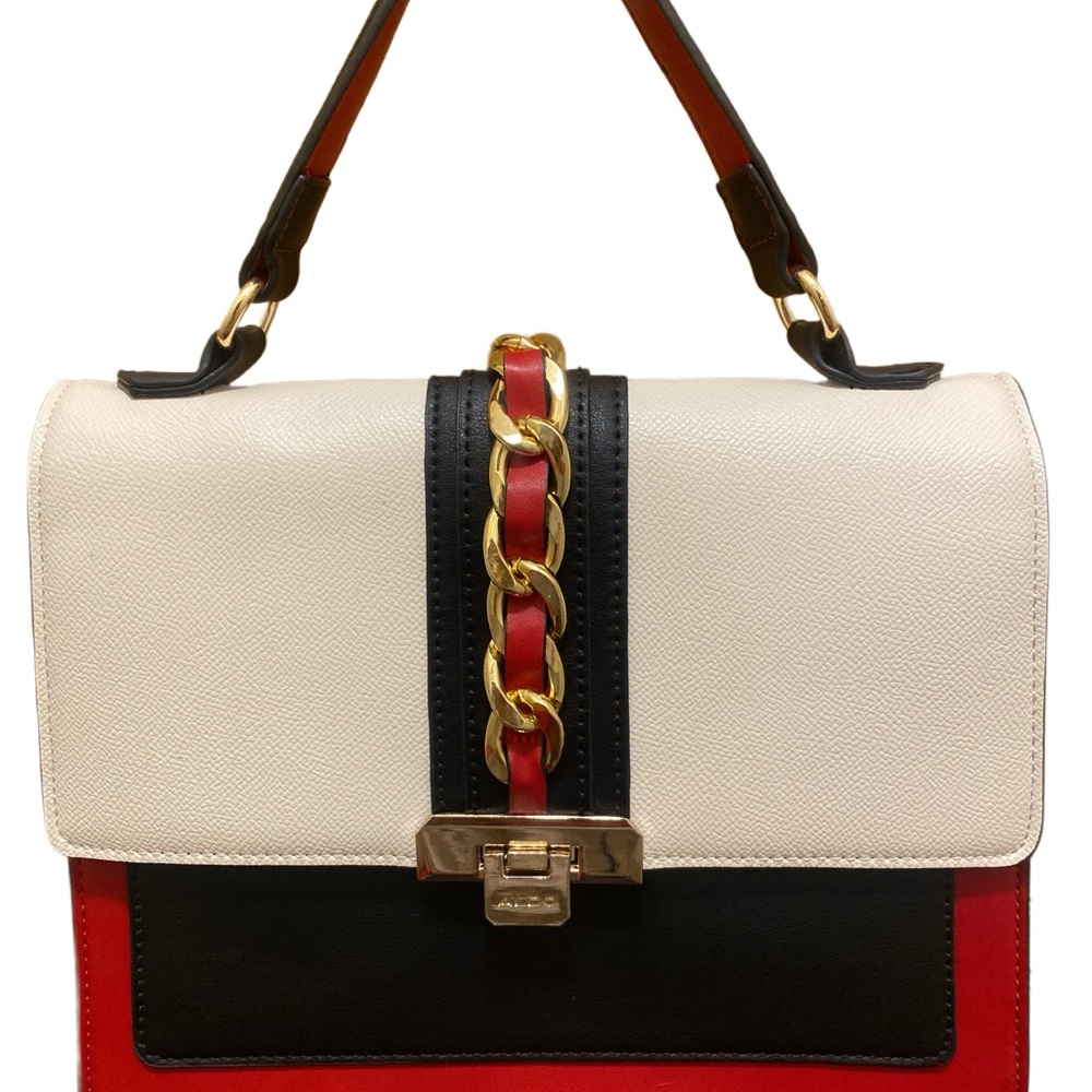 Aldo Red, Black, and Cream Shoulder/Crossbody Bag